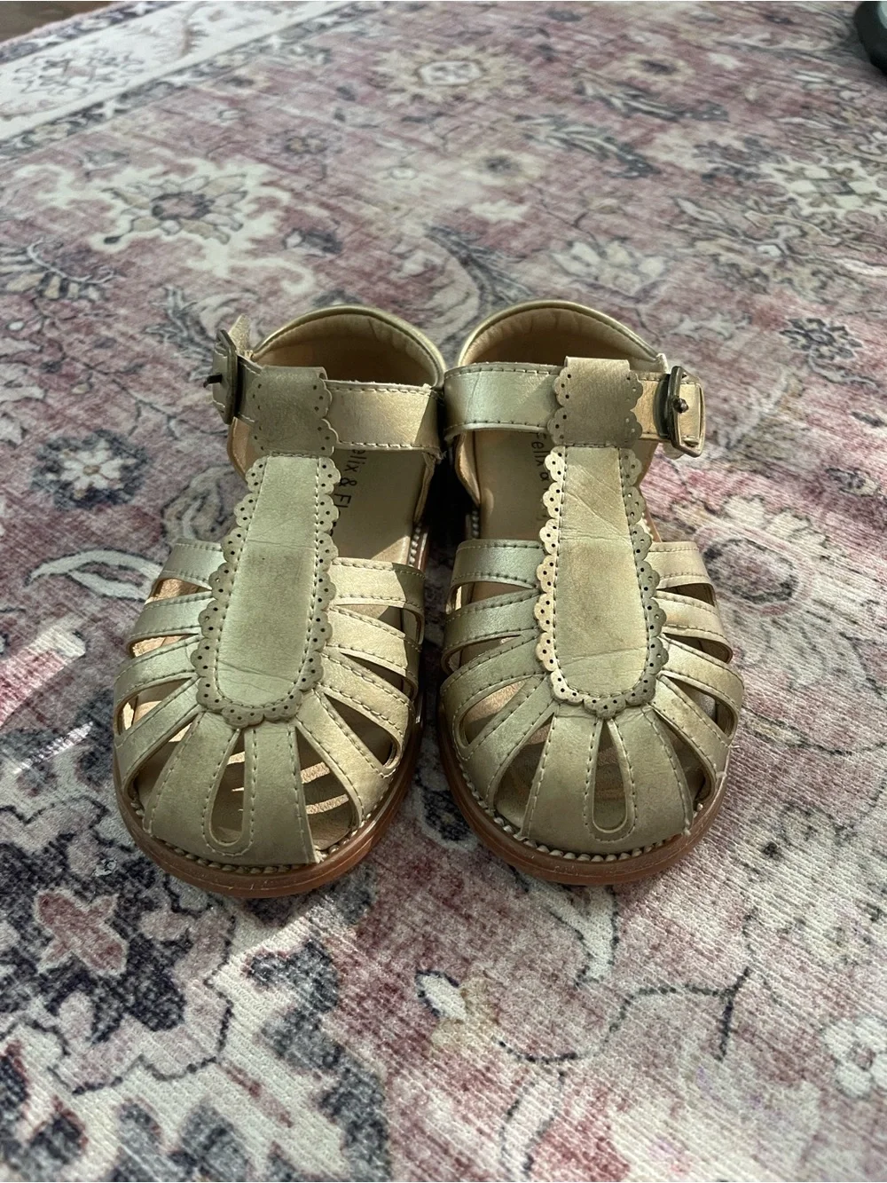Felix & Flora Gold Closed-Toe Sandals